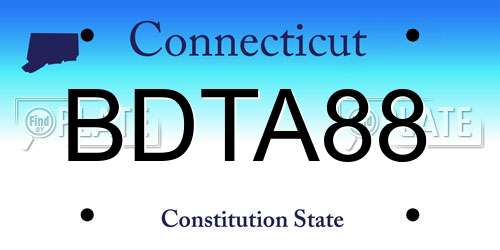 BDTA88 Connecticut License Plate