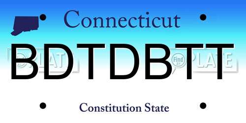 BDTDBTT Connecticut License Plate