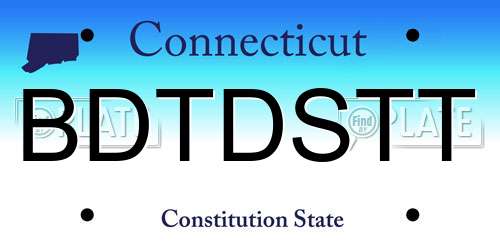 BDTDSTT Connecticut License Plate