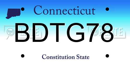 BDTG78 Connecticut License Plate