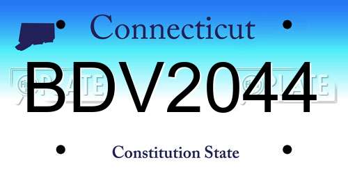BDV2044 Connecticut License Plate