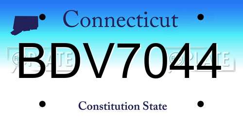 BDV7044 Connecticut License Plate