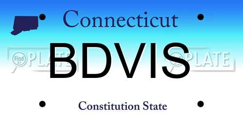 BDVIS Connecticut License Plate