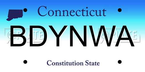 BDYNWA Connecticut License Plate