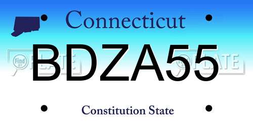 BDZA55 Connecticut License Plate