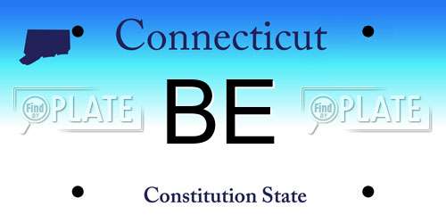 BE Connecticut License Plate