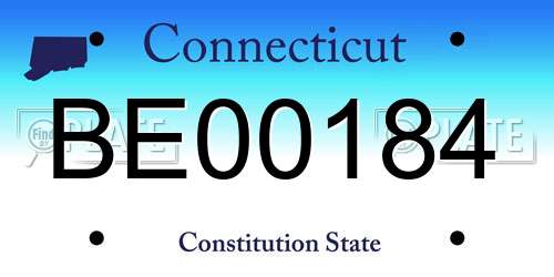 BE00184 Connecticut License Plate