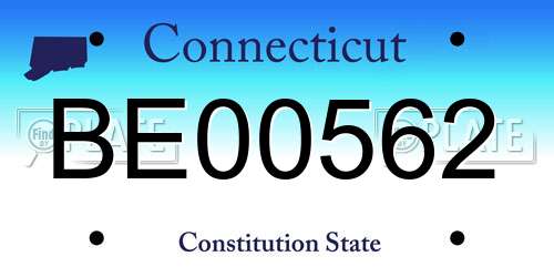 BE00562 Connecticut License Plate
