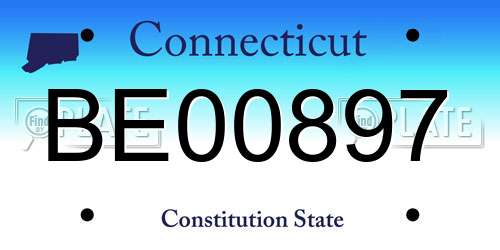 BE00897 Connecticut License Plate