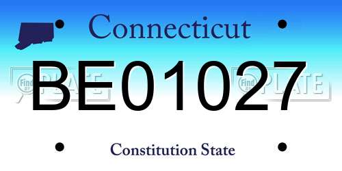 BE01027 Connecticut License Plate