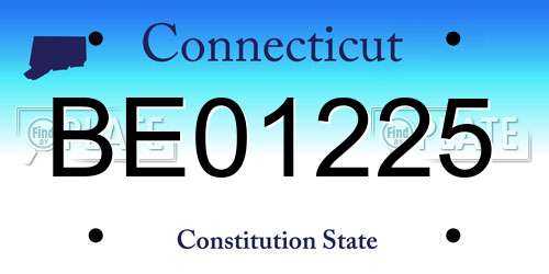 BE01225 Connecticut License Plate
