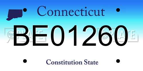BE01260 Connecticut License Plate