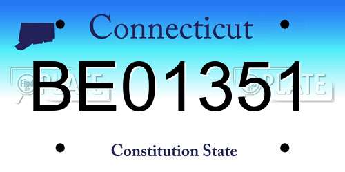 BE01351 Connecticut License Plate