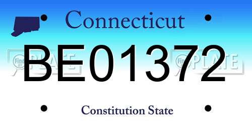 BE01372 Connecticut License Plate