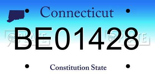 BE01428 Connecticut License Plate