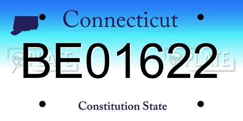 BE01622 Connecticut License Plate