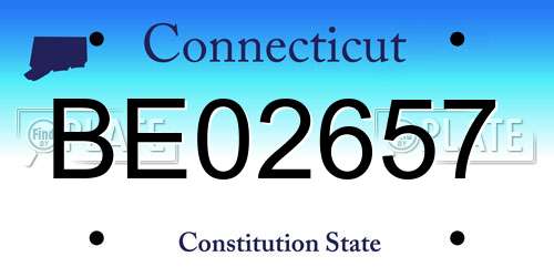 BE02657 Connecticut License Plate