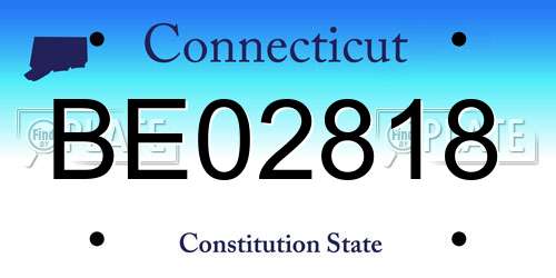 BE02818 Connecticut License Plate