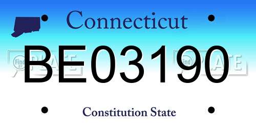 BE03190 Connecticut License Plate