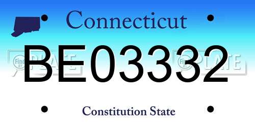 BE03332 Connecticut License Plate