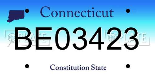 BE03423 Connecticut License Plate