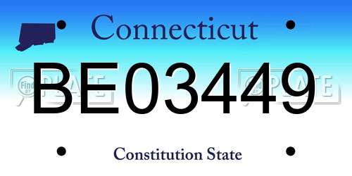 BE03449 Connecticut License Plate