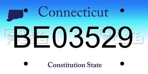 BE03529 Connecticut License Plate