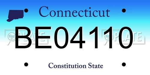 BE04110 Connecticut License Plate