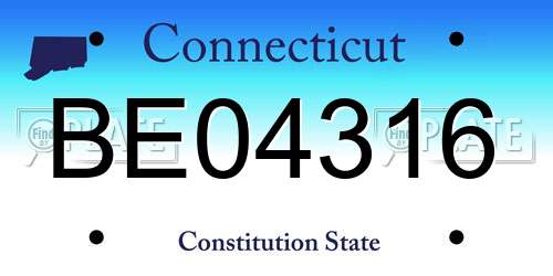 BE04316 Connecticut License Plate