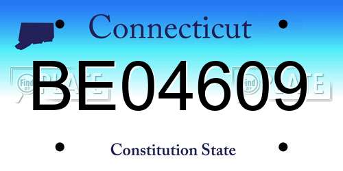 BE04609 Connecticut License Plate