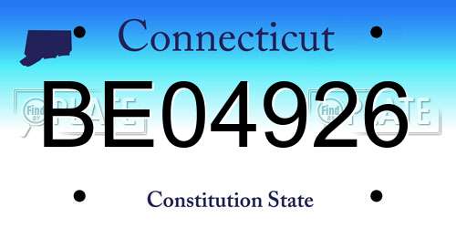 BE04926 Connecticut License Plate