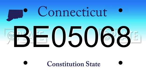 BE05068 Connecticut License Plate