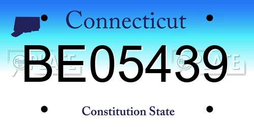 BE05439 Connecticut License Plate