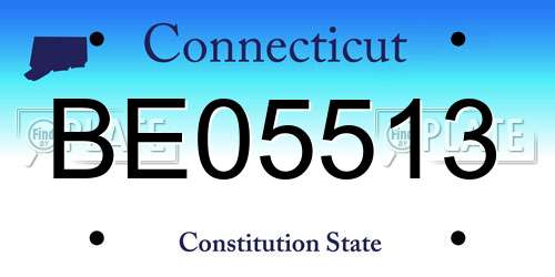 BE05513 Connecticut License Plate