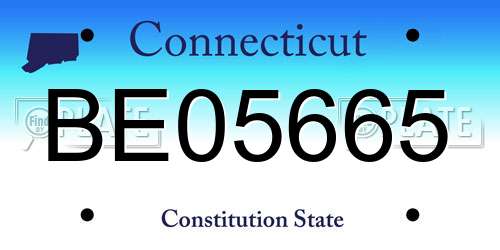BE05665 Connecticut License Plate