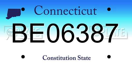 BE06387 Connecticut License Plate