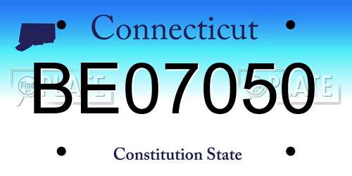 BE07050 Connecticut License Plate