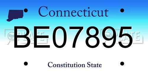 BE07895 Connecticut License Plate