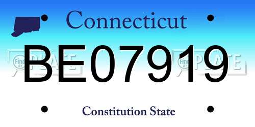 BE07919 Connecticut License Plate