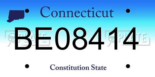 BE08414 Connecticut License Plate