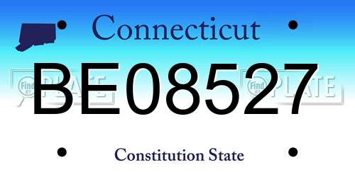 BE08527 Connecticut License Plate