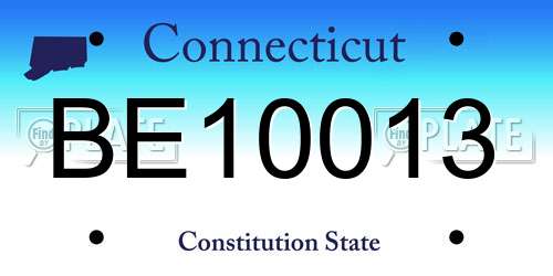 BE10013 Connecticut License Plate
