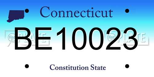 BE10023 Connecticut License Plate