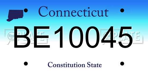 BE10045 Connecticut License Plate