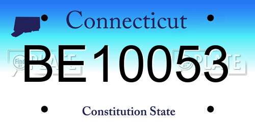 BE10053 Connecticut License Plate