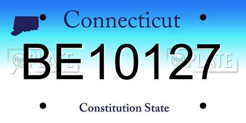 BE10127 Connecticut License Plate