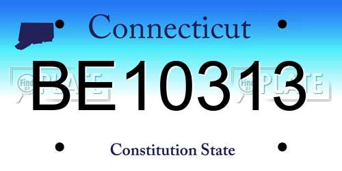 BE10313 Connecticut License Plate