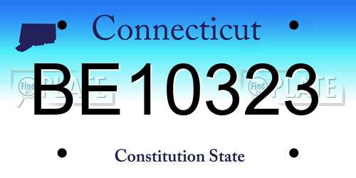BE10323 Connecticut License Plate