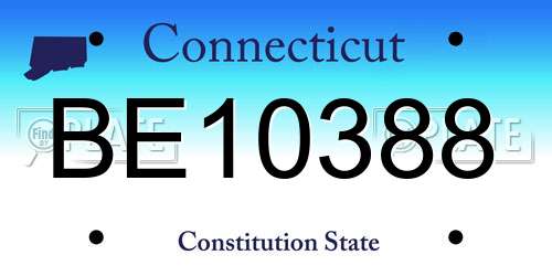 BE10388 Connecticut License Plate