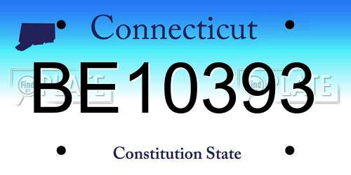 BE10393 Connecticut License Plate